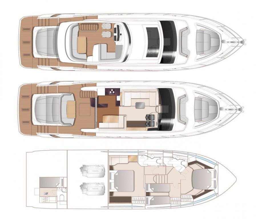 19m Princess S60 Layout
